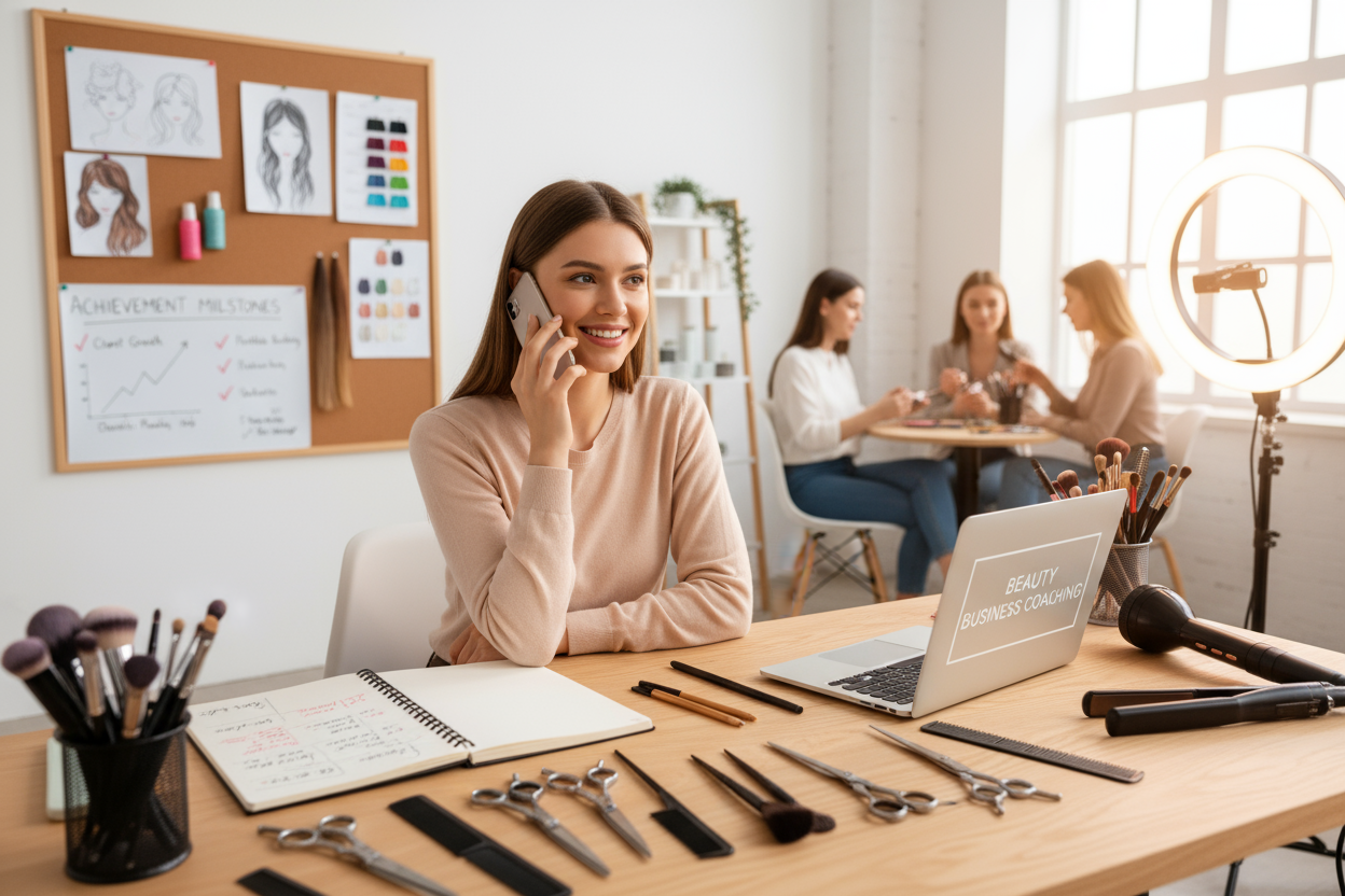 Personalized phone Coaching for cosmetology students to succeed in their artistry and business